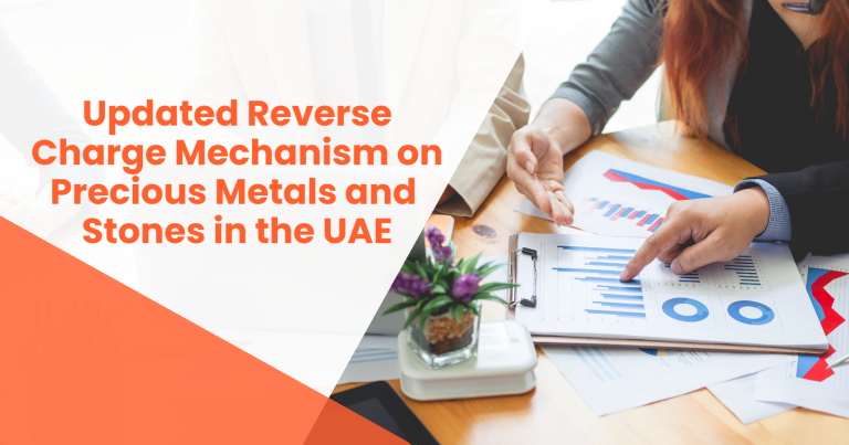 Businessman highlighting VAT icon – Reverse Charge Mechanism UAE 2025