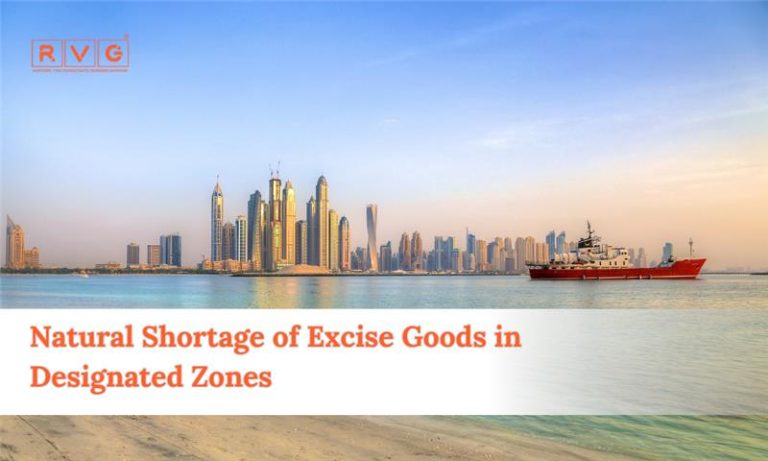 Skyline of Dubai with cargo ship representing FTA decision on excise goods shortage in designated zones