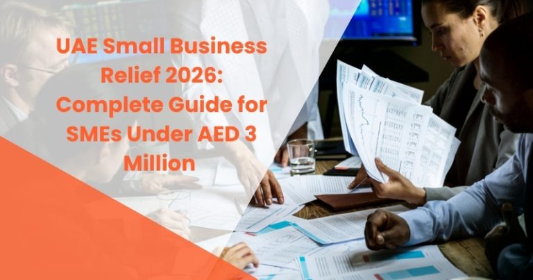 UAE Small Business Relief 2026 eligibility flowchart for SMEs with revenue up to AED 3 million under UAE Corporate Tax regulations